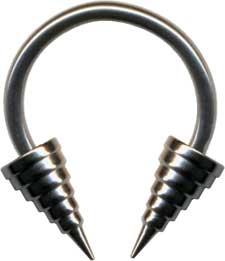 p1424_6 Hufeisen Circular Piercing 7mm Speerspitzen Stahl 1,2 und 1,6mm