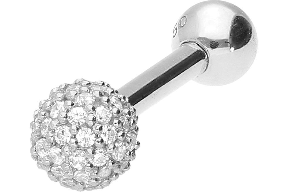 🦚 18Karat Gold Ohrpiercing Helix Tragus Kristallkugel Weissgold 🦚 18Karat Gold Ohrpiercing Helix Tragus Kristallkugel Weissgold