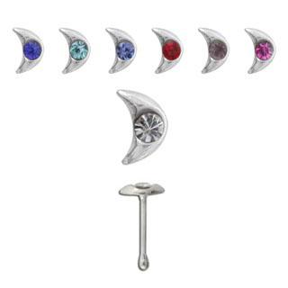 ad1059-bxmo2m_3 Nasenstecker Pin Kristall Mond 6 Farben Silber Nasenpiercing gerade