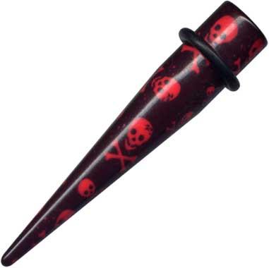 32077 Acryl Piercing Dehnungsstab Totenköpfe Expander Tunnel Dehner