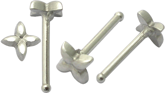 Nasenstecker Pin mit Blume Motiv 1.0 Stahl Nasenpiercing gerade