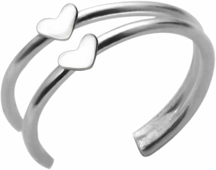 Ohrklemme 2 Herzen 925er Silber Fake Ohr Piercing