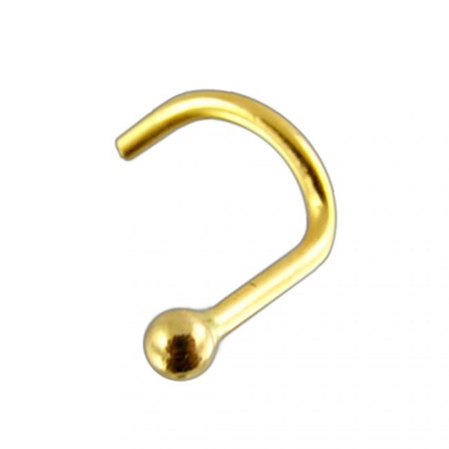 🦚 14karat Gold Nasenstecker Spirale Nasenpiercing Gelbgold mit 2mm-Kugel 🦚 14karat Gold Nasenstecker Spirale Nasenpiercing Gelbgold mit 2mm-Kugel