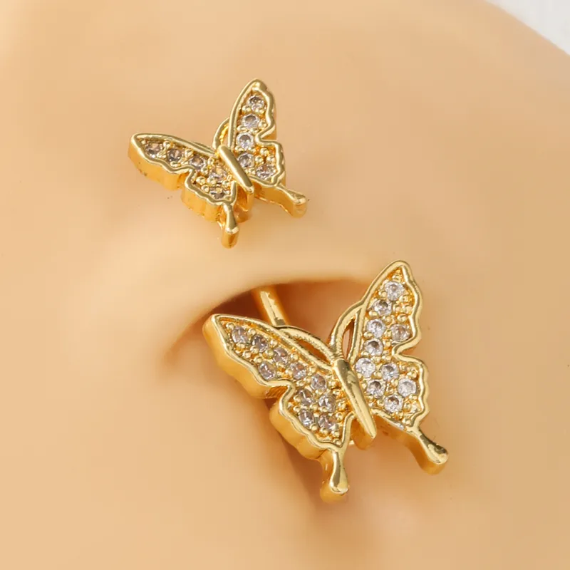 Bauchnabelpiercing Chirurgenstahl 316L goldfarbig Kristallherz Kopie