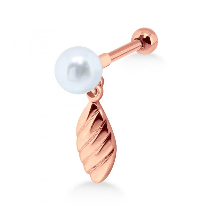 Helix Tragus Piercing Perle + Blatt silberfarbig schwarz goldfarbig roségoldfarbig