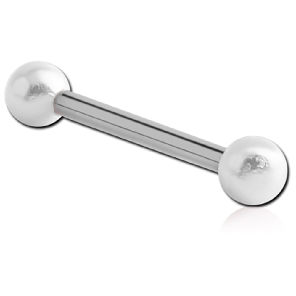 Titan Barbell mit zwei synthetischen Perlen  1.2mm/1.6mm Stabstärke Kopie Titan Barbell mit zwei synthetischen Perlen  1.2mm/1.6mm Stabstärke Kopie