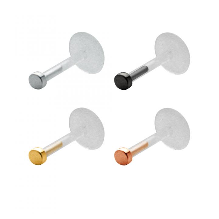 PTFE Tragus Labret Disk silber schwarz goldfarbig roségoldfarbig