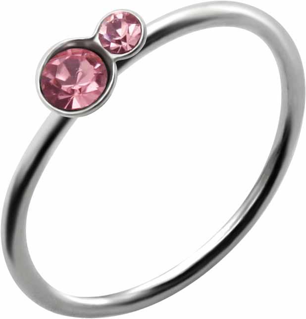 Nasenring Kristall Steine Rosa 925er Silber Nasenpiercing