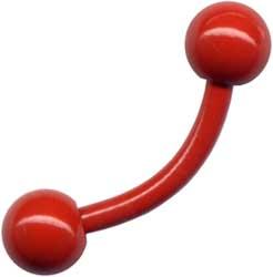 13006 Piercing Banane Rot mit Kugeln Chirurgenstahl 1,2 / 1,6 mm