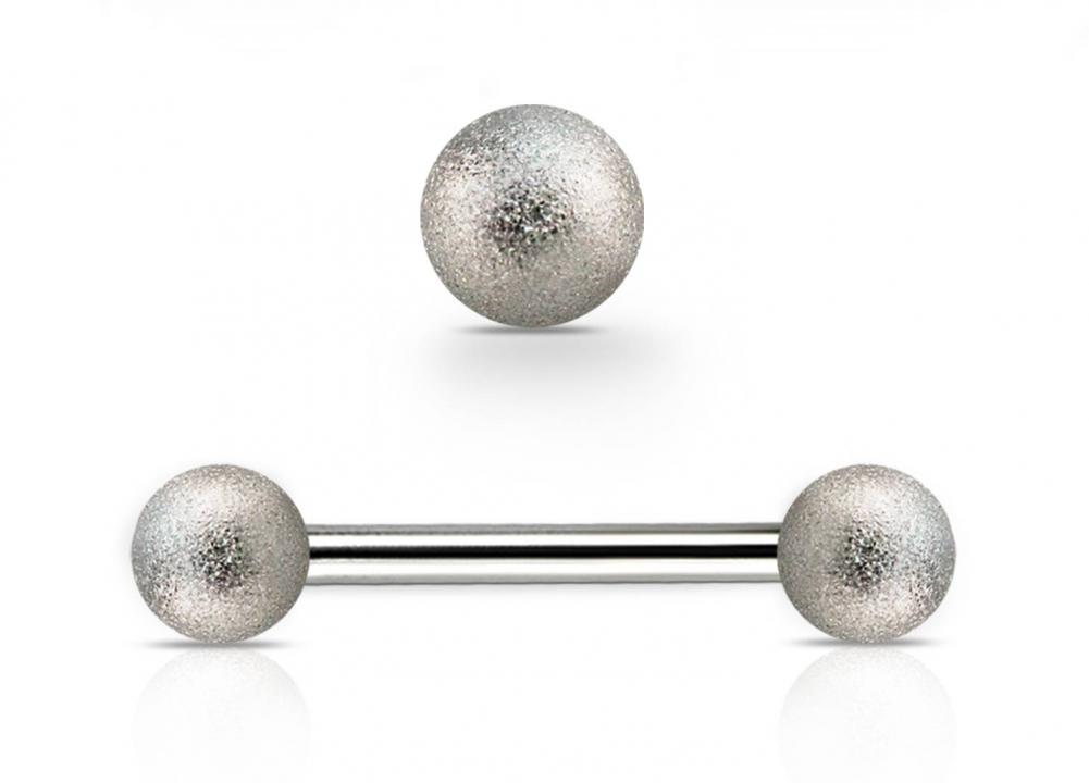 Barbell Hantel mit zwei Kugeln in Diamantoptik   1.2mm/1.6mm-Stabstärke