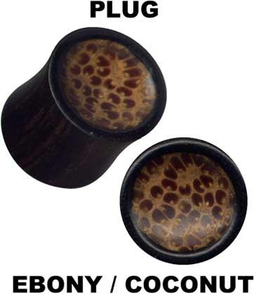 39103 Organic Plug aus Holz Kokosnuss/Ebenholz