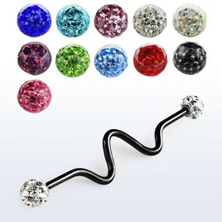 bdatf5 Industrial Piercing 5mm Epoxy Kugeln 11 Farben Twister Spirale schwarz