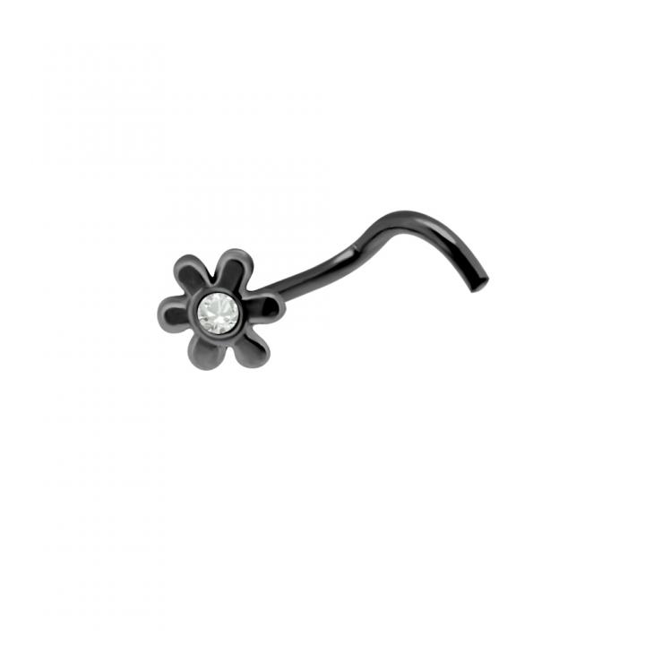 Nasenstecker Spirale Blume Silber silberfarbig schwarz goldfarbig roségoldfarbig