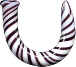 p3860_3 Piercing Dehnungssichel aus Glas weiß/schwarz Expander Claw