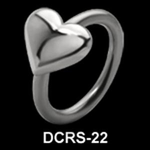 dcrs-22 Bauchnabelpiercing Herz BCR Piercing Ring Klemmring Stahl o Titan