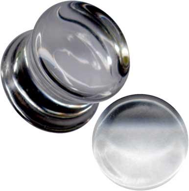 38008 Plug Ohr Piercing aus Glas Transparent