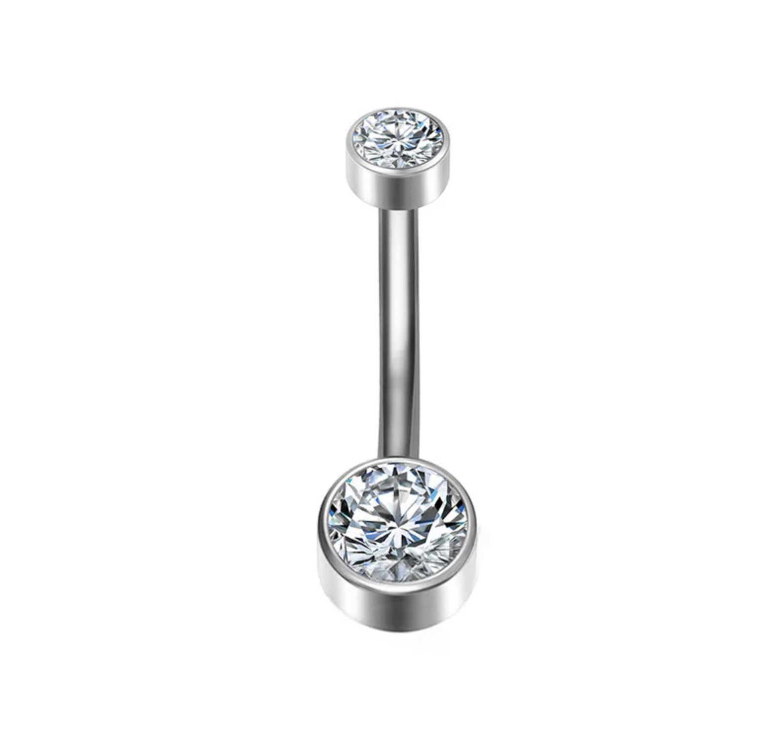 Bauchnabelpiercing Titan G23 mit Kristall-Aufsätzen