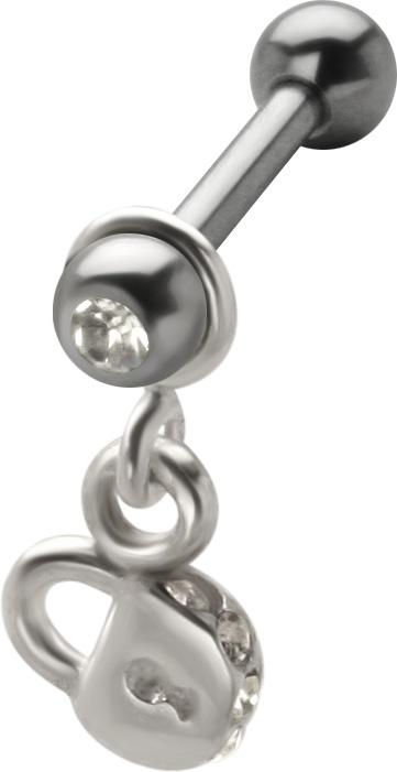 Helix Tragus kleines Schloss Anhänger Barbell Stahl Ohr Piercing