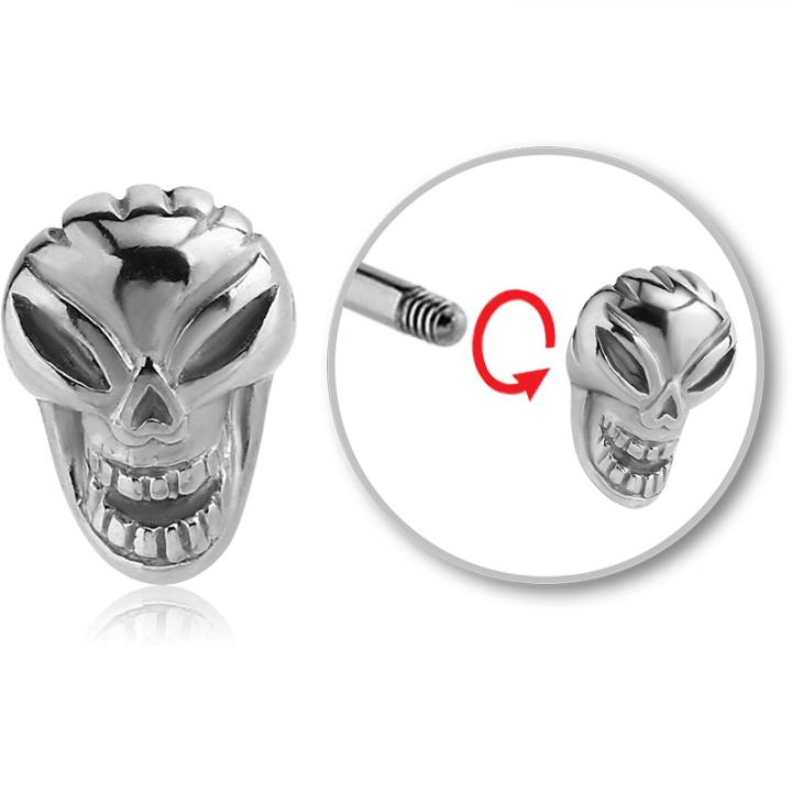 Stahl Piercing Kugel Totenkopf Alien Motiv Verschluss 1.6 Schraubkugel