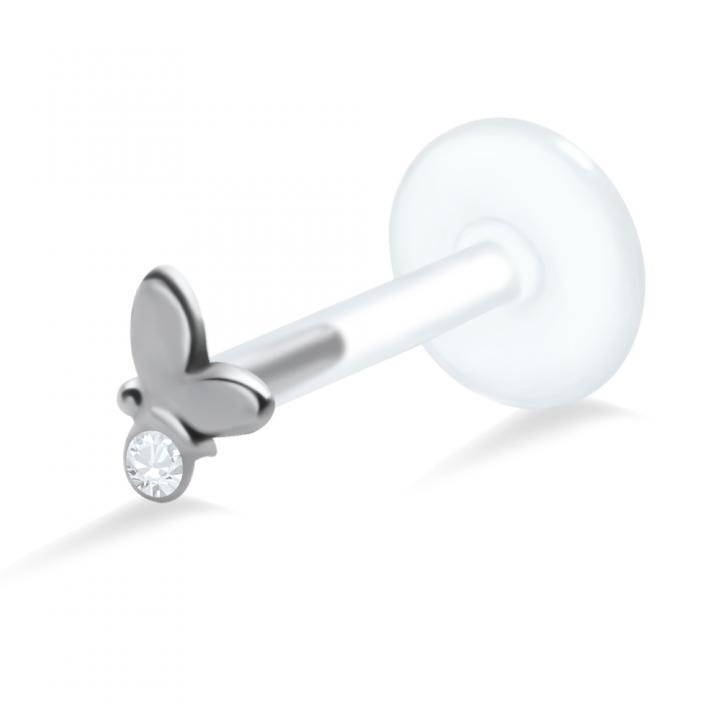 PTFE Tragus Labret Schmetterling silber schwarz goldfarbig roségoldfarbig