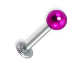 Piercing Labret Stecker Kugel 7 Farben anodisierter Stahl 1,2 u 1,6 mm