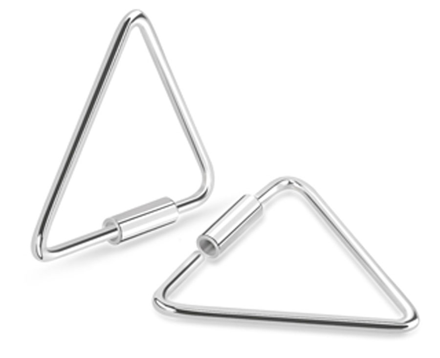 Nasenring 925er Sterling Silber Triangel  0.6mm x8mm/10mm/12mm