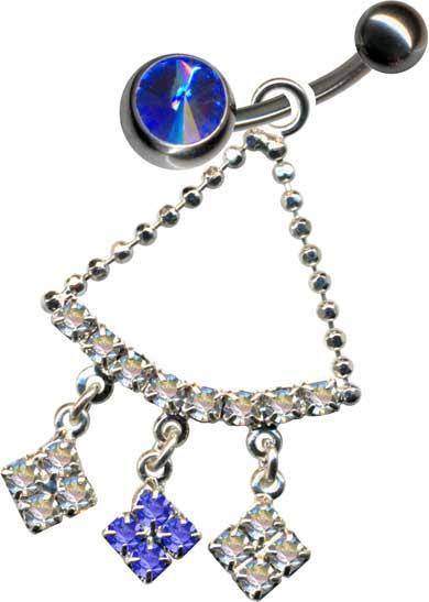 p4205_3 Piercing Anhänger für Bauchnabel Bananen Bauchnabelpiercing weiß/blau