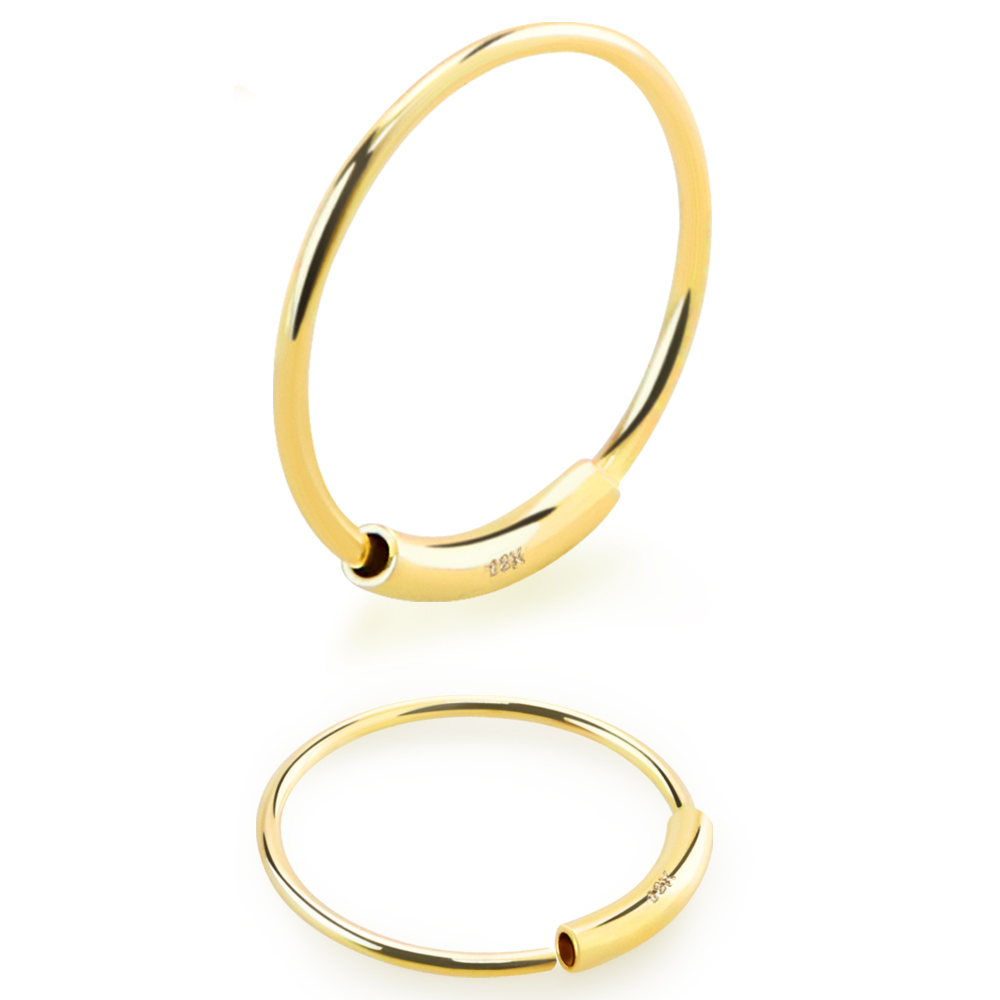 🦚 Nasenring aus 18karat Gold Nasenpiercing in 0.6mm Stärke mit Geschenkbox 🦚 Nasenring aus 18karat Gold Nasenpiercing in 0.6mm Stärke mit Geschenkbox