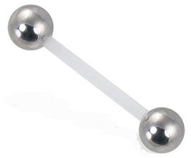 3254_5 PTFE Piercing Barbell Kugeln Stahl 1,2 und 1,6mm Hantel