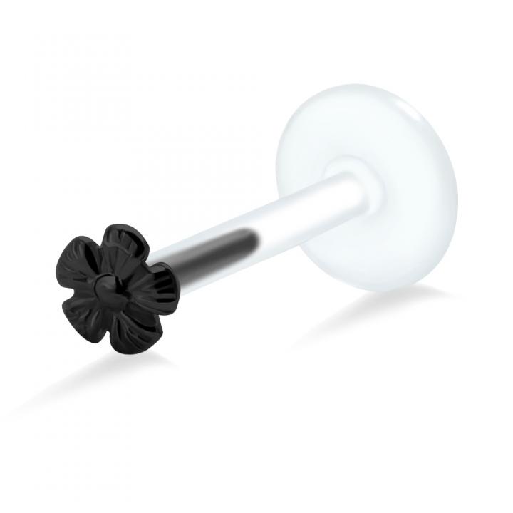 PTFE Tragus Labret Blume silber schwarz goldfarbig roségoldfarbig