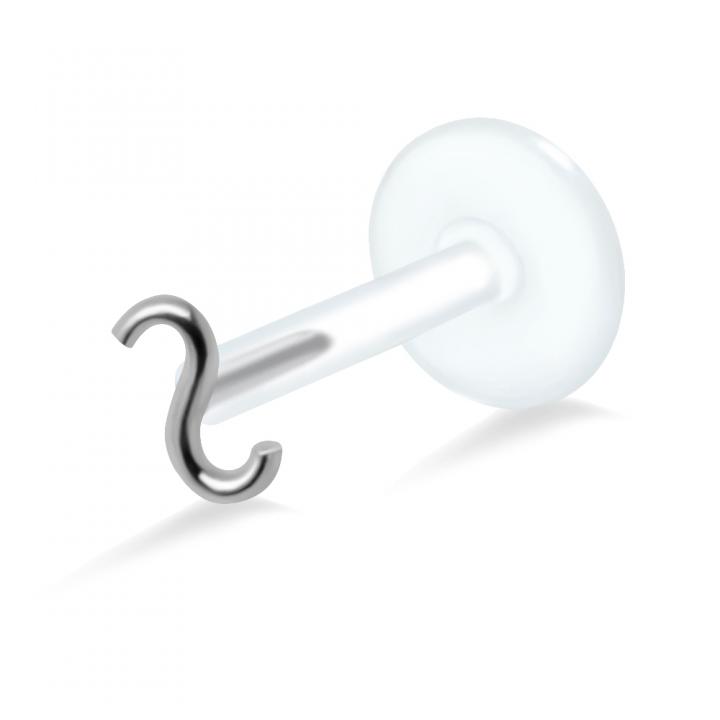 PTFE Tragus Labret Welle silber schwarz goldfarbig roségoldfarbig