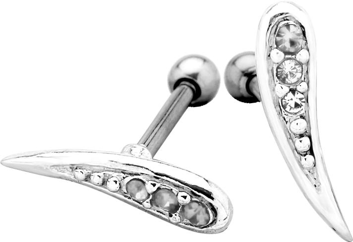 Helix Tragus Piercing Kristall Blatt rechtes Ohr Barbell Schmuck