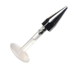 p3320_3 Bioplastic Labret Piercing Stecker 7mm Cone Spitze 1,2 x 8mm