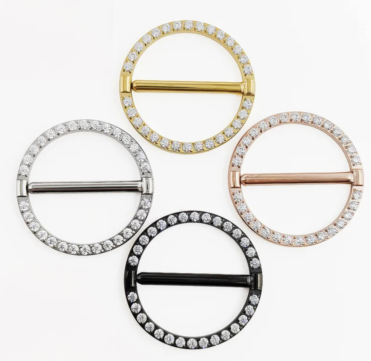 Brustwarzenpiercing Nipple Piercing Kristall Clicker Titan G23 silber goldfarbig roségoldfarbig schwarz