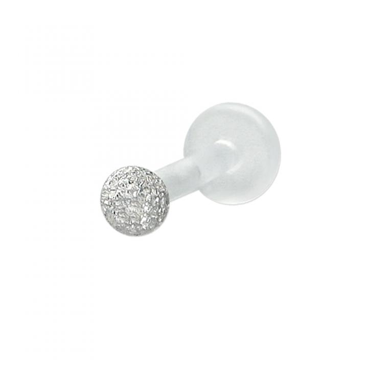 PTFE Tragus Labret 2.5mm-Diamantoptik-Kugel silber schwarz goldfarbig roségoldfarbig