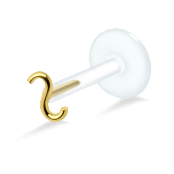 PTFE Tragus Labret Welle silber schwarz goldfarbig roségoldfarbig