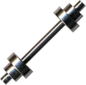 p1437_4 Piercing Barbell mit Hanteln Stahl 1,2 mm / 1,6 mm von 6mm bis 22mm