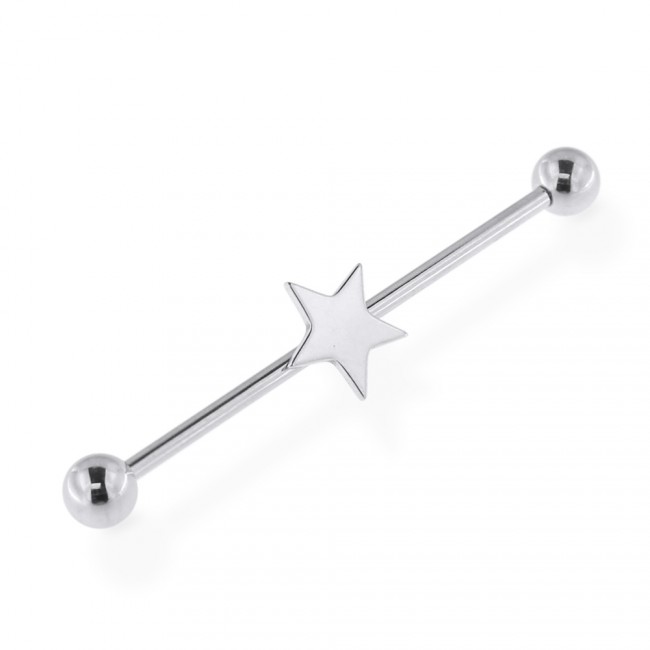 Industrial Piercing Chirurgenstahl 316L mit Motiv Stern