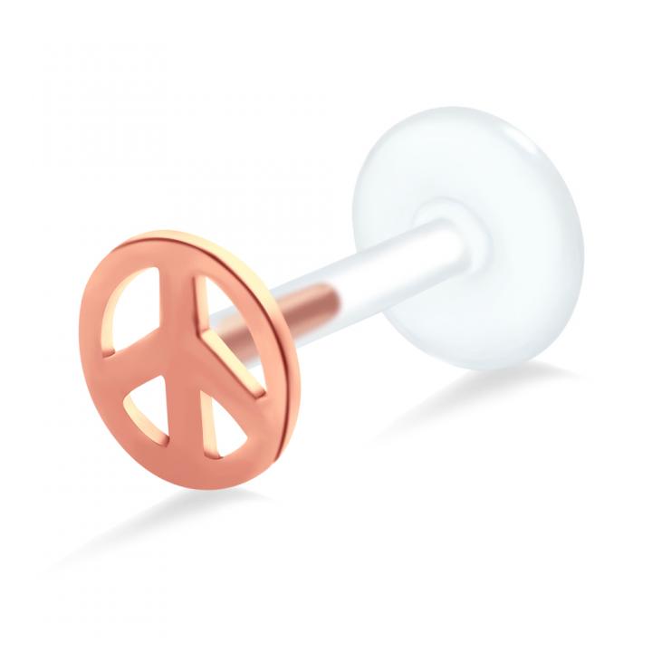 PTFE Tragus Labret Peace silber schwarz goldfarbig roségoldfarbig