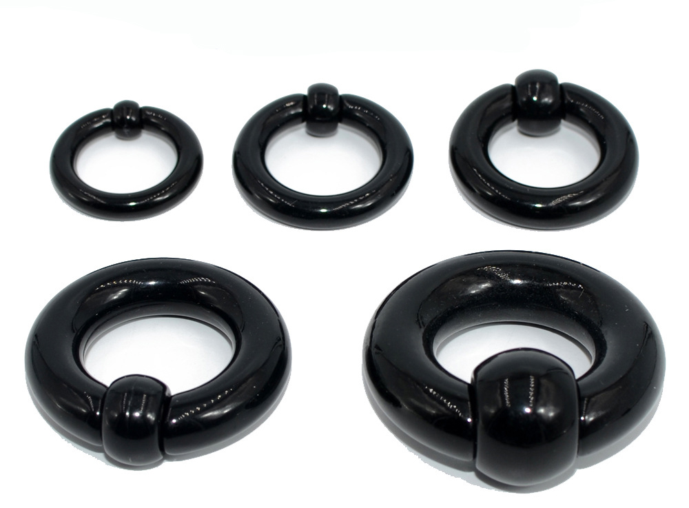 BCR Klemmkugelring schwarz Big Gauges große Stärken aus Acryl 2mm bis 12mm Stabstärke BCR Klemmkugelring schwarz Big Gauges große Stärken aus Acryl 2mm bis 12mm Stabstärke