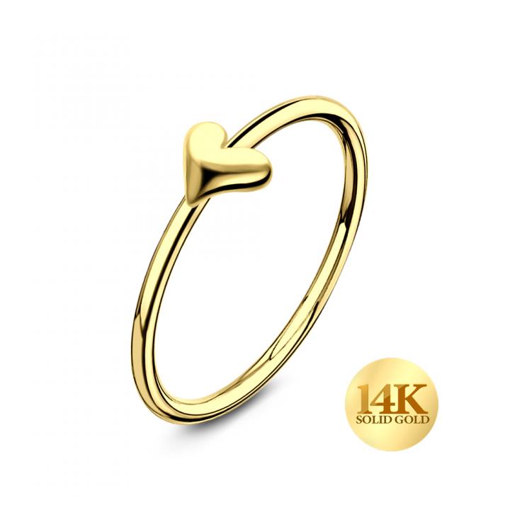 🦚 Nasenring aus 14karat Gold Gelbgold mit Herz 🦚 Nasenring aus 14karat Gold Gelbgold mit Herz
