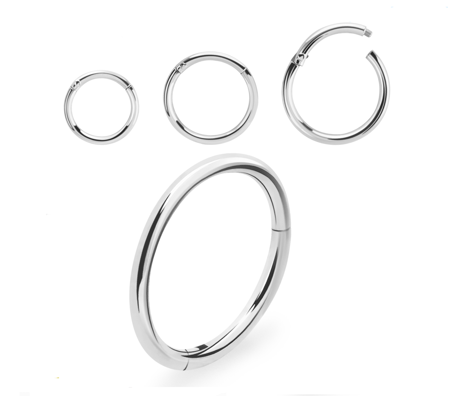 Segmentring Clicker mit Klickverschluss 18karat Weissgold 1.0mm Stabstärke Segmentring Clicker mit Klickverschluss 18karat Weissgold 1.0mm Stabstärke