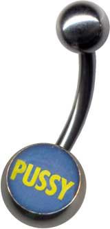 p1497_4 Bauchnabelpiercing Pussy Bananenstecker Stahl Schmuck