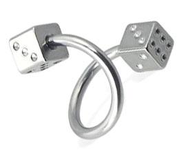 3187_4 Piercing Spirale zwei Würfel 1.2mm und 1.6mm Stahl Twister