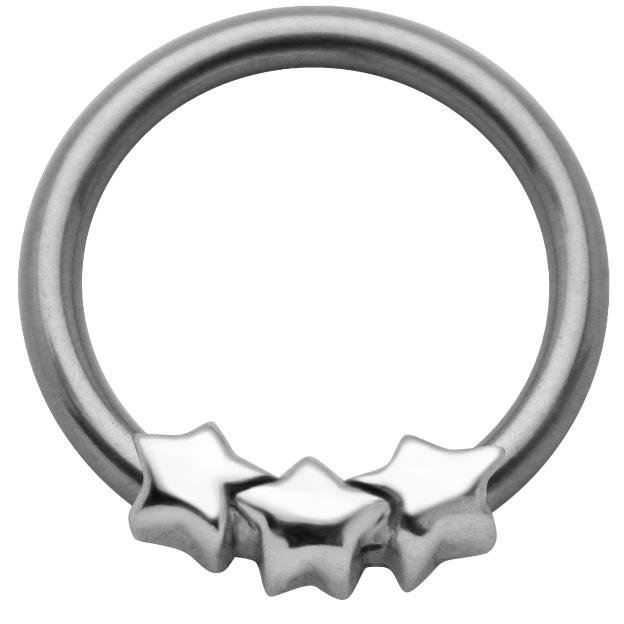 Brustwarzenpiercing Brustring Chirurgenstahl mit Motiv drei Sterne