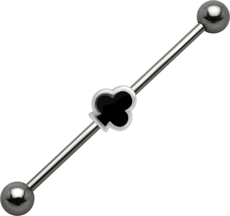 Industrial Piercing Kreuz Ass Zeichen Stahl Barbell Ohr Schmuck