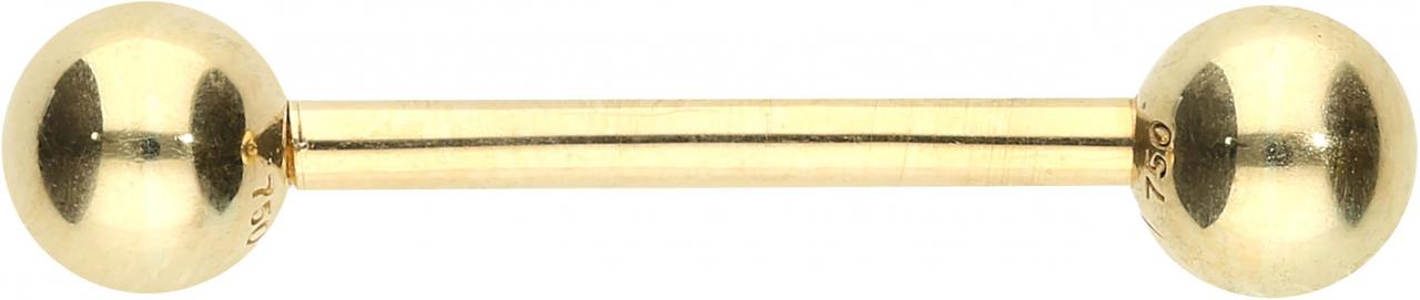 Barbell Hantel 18karat Echtgold Gelbgold  1.6mm x 16mm