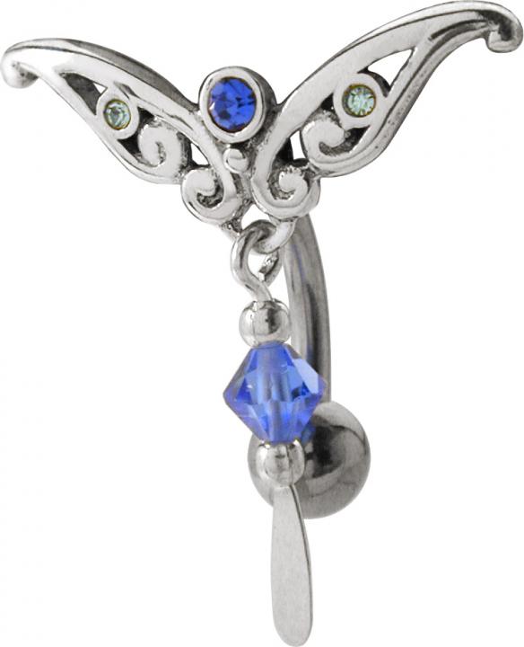 xm-07_kopie Bauchnabelpiercing Tribal Kristall Anhänger blau mit Motiv oben