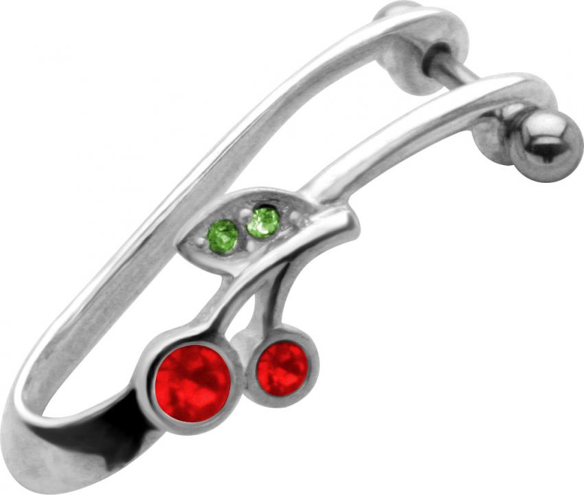 Helix Piercing Kirschen Schild rechtes Ohr Barbell