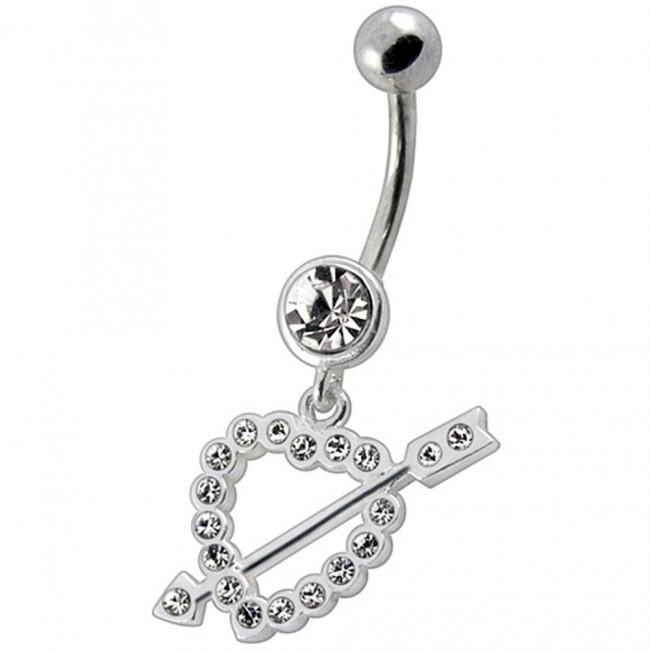 Bauchnabelpiercing Chirurgenstahl 925er Silber-Motiv Amor